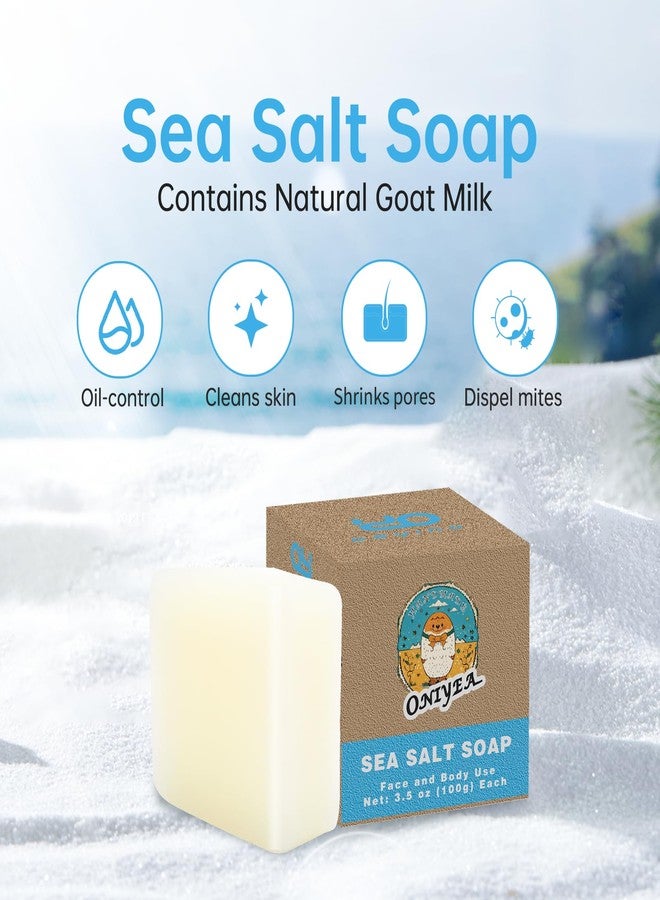 ONIYEA Sea Salt Bar Soap, Goat Milk Soap with Natural Soap Base, Fit for All Skin Types, Organic Goat's Milk Natural Soaps Bars for Men, Women- 3.5 oz Pack of 2 - Image 5